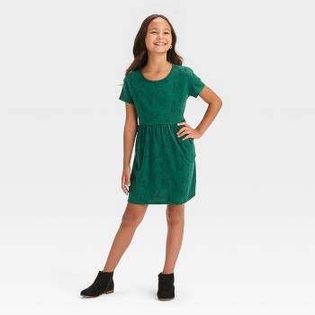 Little English | Girl's Green Striped T Shirt Dress - Casual Wear 12