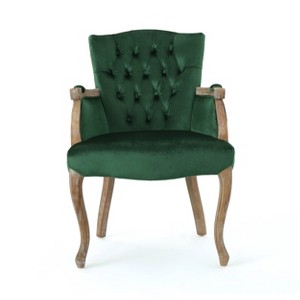 Rumi Traditional Velvet Dining Chair Emerald - Christopher Knight Home, Green