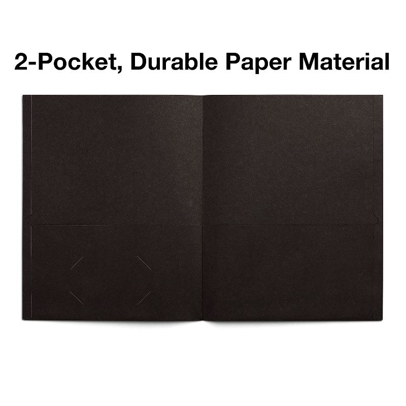 Staples 2-Pocket Folders Black 10/Pack (13376-CC), 3 of 5