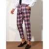 Lars Amadeus Men's Plaid Ankle Length Business Trousers - 2 of 4