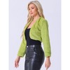 Allegra K Women's Cropped Open Front Collarless Faux Fur Jacket - 4 of 4