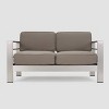 Cape Coral 4pc Cast Aluminum Patio Loveseat Set with Cushions - Silver - Christopher Knight Home - image 3 of 4