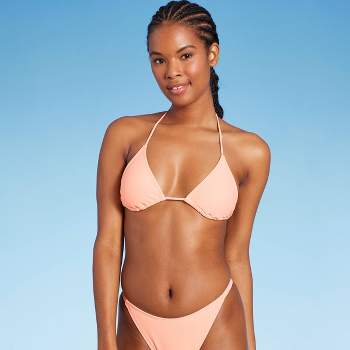 Women's Thin Strap Triangle Bikini Top - Wild Fable Pink XL