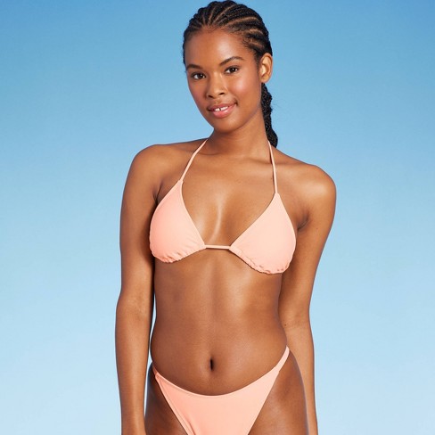 Women's Thin Strap Triangle Bikini Top - Wild Fable™ Peach Xxs : Target