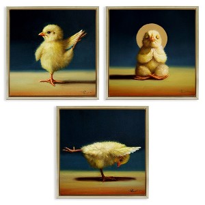 Stupell Industries Yoga Chick Trio Stretching Poses, 25" x 25" - 1 of 4