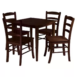 5pc Groveland Dining Table Set with 4 Chairs Wood/Antique Walnut - Winsome