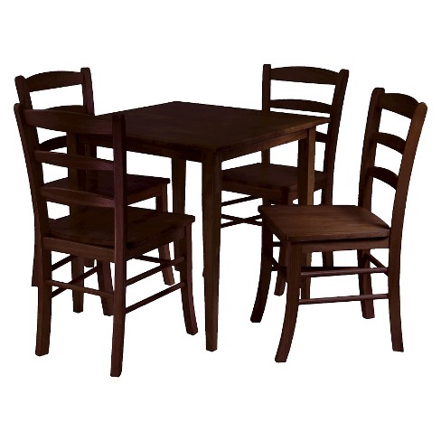 5 Piece Groveland Dining Table Set With 4 Chairs Wood Antique