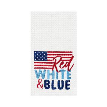 C&F Home Red White & Blue Flag Fourth of July Cotton Kitchen Towel