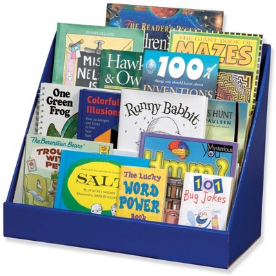 Classroom Keepers 3-Tier Bookshelf & Book Case, 20 x 10 x 17 Inches, Glossy, Blue