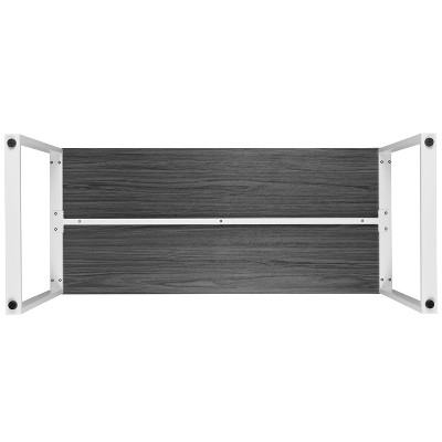 Tromso Adjustable 55" Gray Laminate Desk with Steel Frame and Drawer