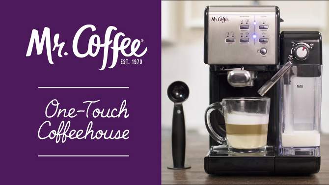 Mr. Coffee One-Touch Coffeehouse Espresso and Cappuccino Machine Black, 2 of 13, play video