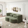 PAGED Modern Floor Sofa with 2 Pillows, Foam-Filled Sleeper Sofa Bed with Teddy Fabric for Living Room, Apartment, No Assembly Required - 2 of 4