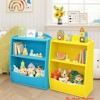 Nursery Kids Bookshelf and Toy Organizer, 2 Tier Wood Toy Storage Organizer for Kids Rooms, Children Bookcase, Book Display Shelf - 4 of 4