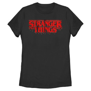 Womens Stranger Things Bloody Dripping Logo T Shirt - 1 of 4