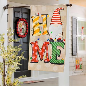 Evergreen Home Gnome Burlap House Flag 28 x 44 Inches Outdoor Decor for Homes and Gardens - 1 of 2