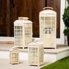 Northlight Weathered Telephone Booth Candle Lanterns - 25" - Cream and Gold - Set of 4 - 2 of 4