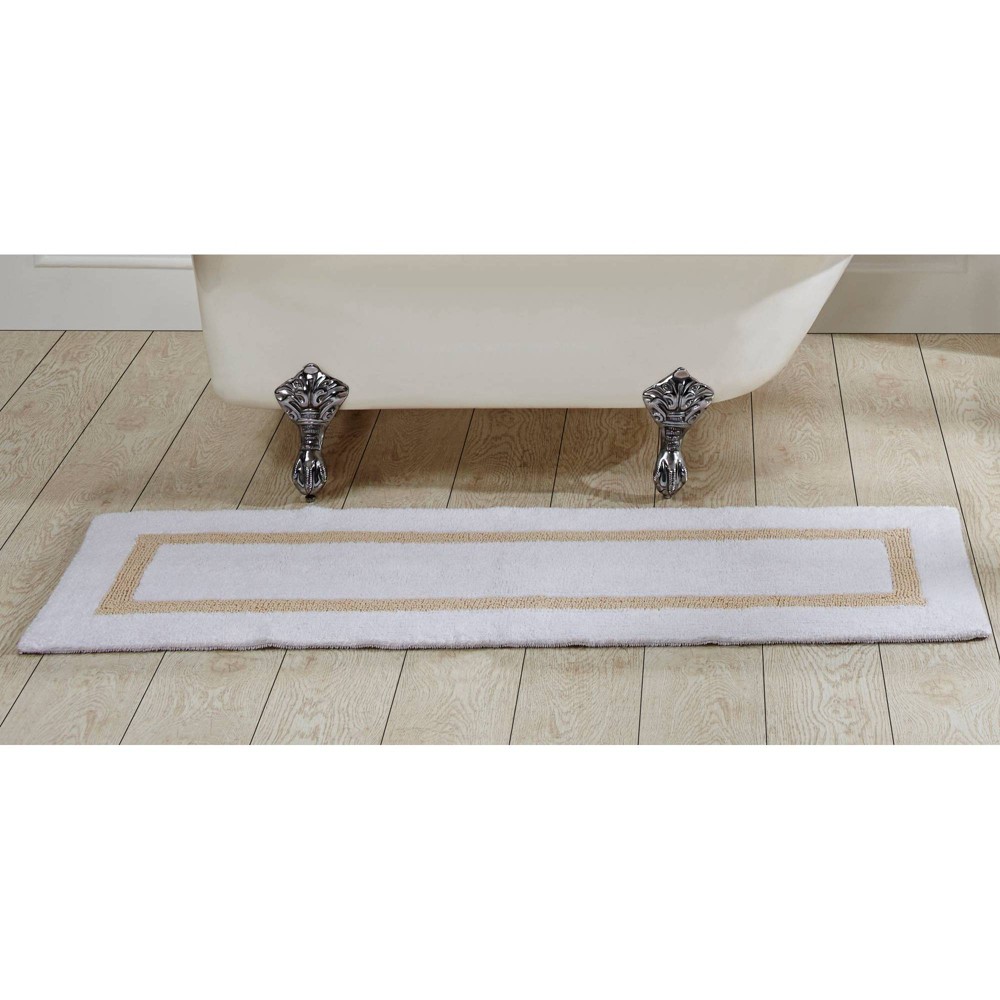 20inx60in Hotel Collection Bath Rug White/Sand - Better Trends