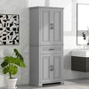 NicBex Tall Bathroom Storage Cabinet with Adjustable Shelves,2 Door Cabinet&1 Drawer,Freestanding Cabinet with Anti-Tipping Device for Bathroom - 2 of 4