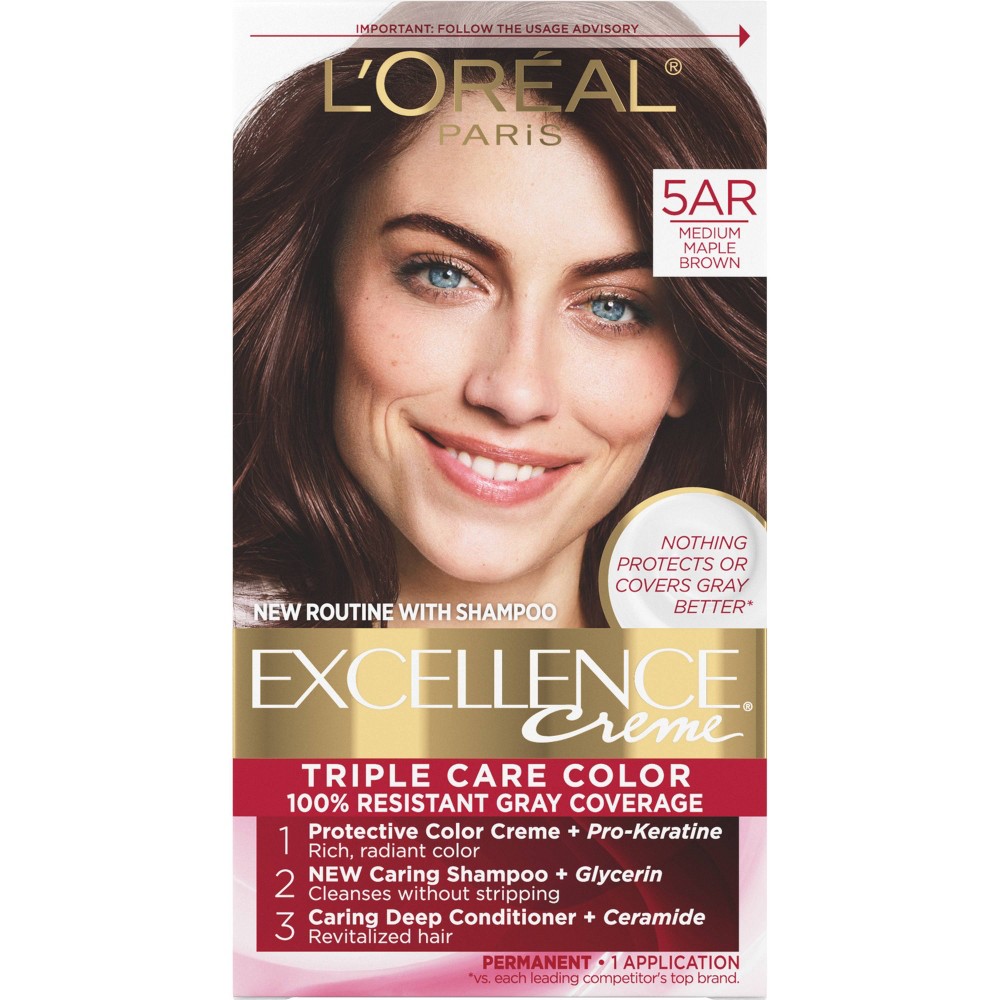 Photos - Hair Dye LOreal L'Oreal Paris Excellence Triple Protection Permanent Hair Color - 6.3 fl o 