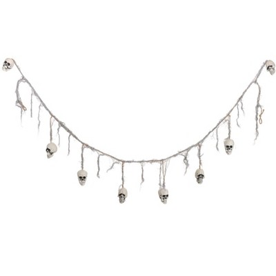 HalloweenCostumes.com  Skull Garland Halloween Decoration, Gray/Brown