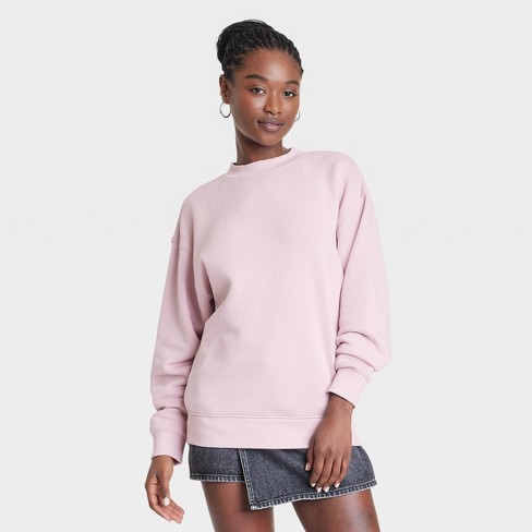 Women s Leisure Studio Oversized Pullover Sweatshirt Universal Thread Mauve S Target