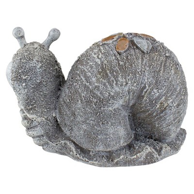 Gray and Brown Pebble Snail Garden Statue