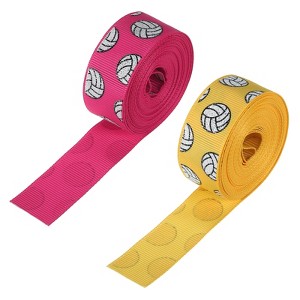 Unique Bargains Polyester Volleyball Grosgrain Gift Wrapping Craft Ribbon 2 Roll - 1 of 4
