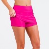 Calypsa Women's Plus Size Chlorine Resistant High Waisted Mini Swim Skirt With Shorts - 4 of 4