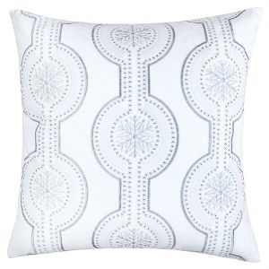 Tramull Holiday Snowflake Velvet Pillow 20x20 with Insert, Embroidered Winter Decor, Christmas Accent Cushion for Sofa Bedroom - 1 of 4