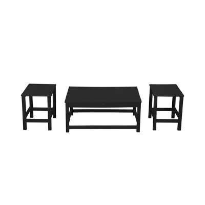 WestinTrends 3pc Outdoor Patio Adirondack Coffeet Table and Side Tables set