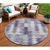 Purple Lavender And Gray Geometric Washable Indoor Outdoor Area Rug - 2 of 4