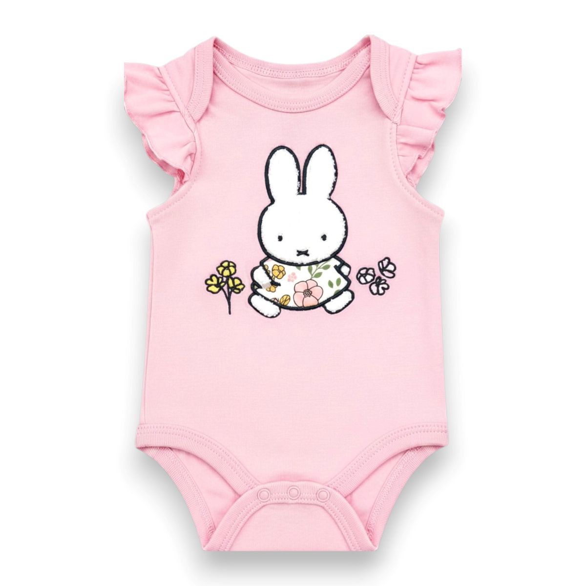 Miffy Baby Girls' 3-Piece Outfit Bodysuit, Bloomer Shorts & Headband Sets - thumbnail 2