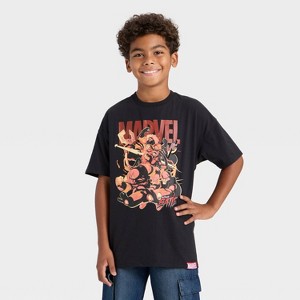Boys' Marvel Villains Graphic Short Sleeve T-Shirt - Black - 1 of 4
