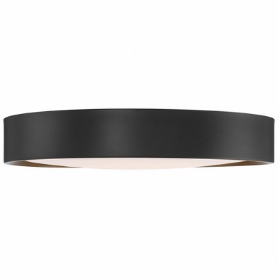 Matte Black Slim LED Flush Mount Indoor/Outdoor Drum Light