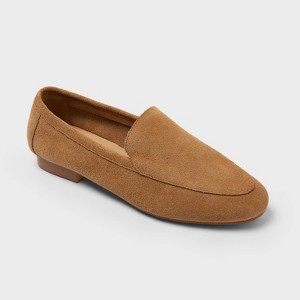 Women's Kimberly Genuine Leather Loafers - A New Day™ Sand 6.5