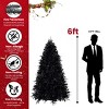 Black Faux Artificial Christmas Tree with White LED Lights, PE+PVC Tips, Hinged Branches, Realistic Christmas Tree - Koiai - 4 of 4