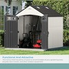 Suncast Ridgeland 327 Cubic Foot Storage Shed, 7' x 7' Outdoor Resin Tool House, Waterproof Garden Storage Box, Backyard Patio Cabinet, Ice Cube - 3 of 4