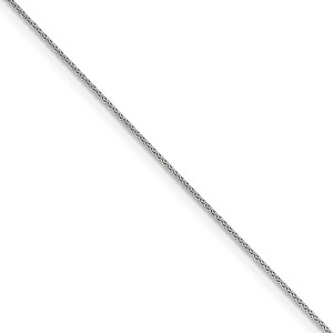 Black Bow Jewelry 0.65mm 14k White Gold Diamond Cut Spiga Pendant Chain Necklace - 1 of 4