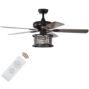 Tangkula 52-Inch Ceiling Fan Light w/ Lights & Remote Control, Reversible Fan Light with 3-Speed, 3-in-1 Design for All Seasons Matte Black - 1 of 4