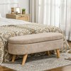 NicBex Storage Ottoman Bench for Bedroom,Storage Bench with Wood Legs,Ottoman for Living Room, Bedroom, Entryway,Beige - 2 of 4