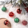16pc Festive Christmas Ornament Bundle, Red and Green Glittered Baubles| OrnamentallyYou - 3 of 4