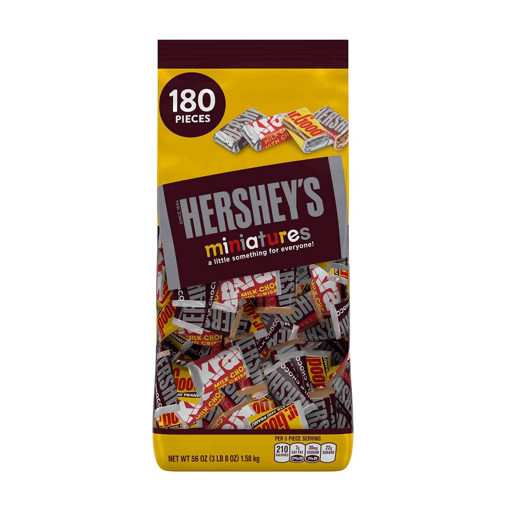 Hershey's Miniatures Assortment, 56 Oz, 180 Pieces (209-00053) ( expiration feb-2025) 