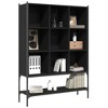 vidaXL Engineered Wood Bookcase - Black Freestanding Shelving Unit/Bookshelf/Storage Rack/Room Divider - 40.2x11.8x55.7 inches - 4 of 4