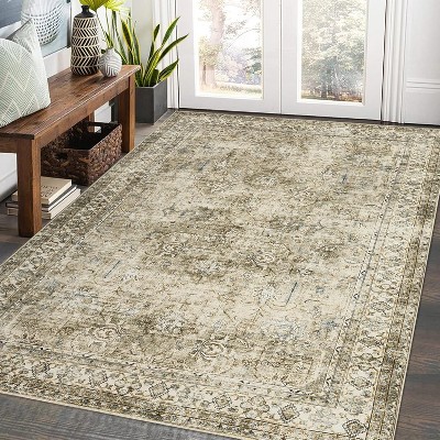 Hallway Runner Rug Long Rug Runner Washable Non-Slip Carpet for Kitchen Entryway Laundry Bedroom, Vintage Accent