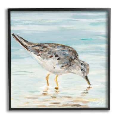 Stupell Industries Sandpiper Hunting on Beach Coast Shallow Nautical Waters