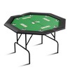 Octagon Poker Table with Collapsible Legs, Texas Holdem Blackjack Poker Table with Stainless Steel Cup Holder, Leisure Gaming Table 8 Players - 2 of 4