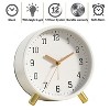 Aoibox Retro Analog Alarm Clock with Backlight, Silent Non-Ticking Movement, Easy to Operate, Clear View Dial for Bedroom, Living Room (White) - 3 of 4