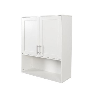 LunaLulinlk Bathroom Mirror Cabinet - Two Door Wall Cabinet Bathroom Vanity Mirror Cabinet with Facial Tissues Slot and Multifunctional Storage Area - 1 of 4