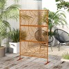 Outsunny Metal Outdoor Privacy Screen, Decorative Privacy Fence Screen, Outdoor Divider with Leaf Motif for Patio, 6.5' - 2 of 4