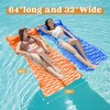 Joyfy 2 Pcs Pocket Inflatable Floating Mat Swimming Pool Mattress Pool Mat Float Raft Lounge Dark Blue & Orange - 2 of 4